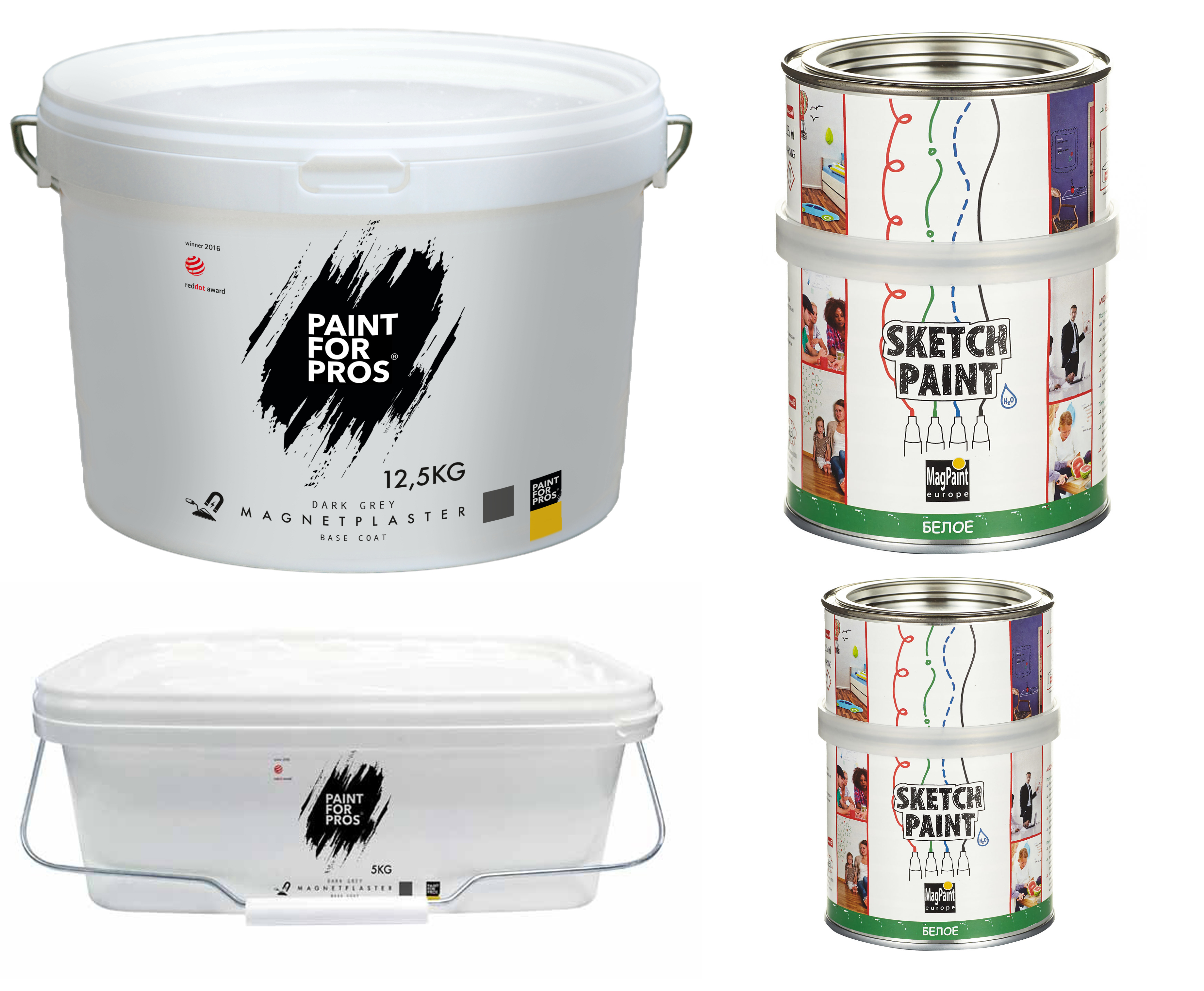 Штукатурка и маркерная краска на 7 кв. м. (белый глянец)