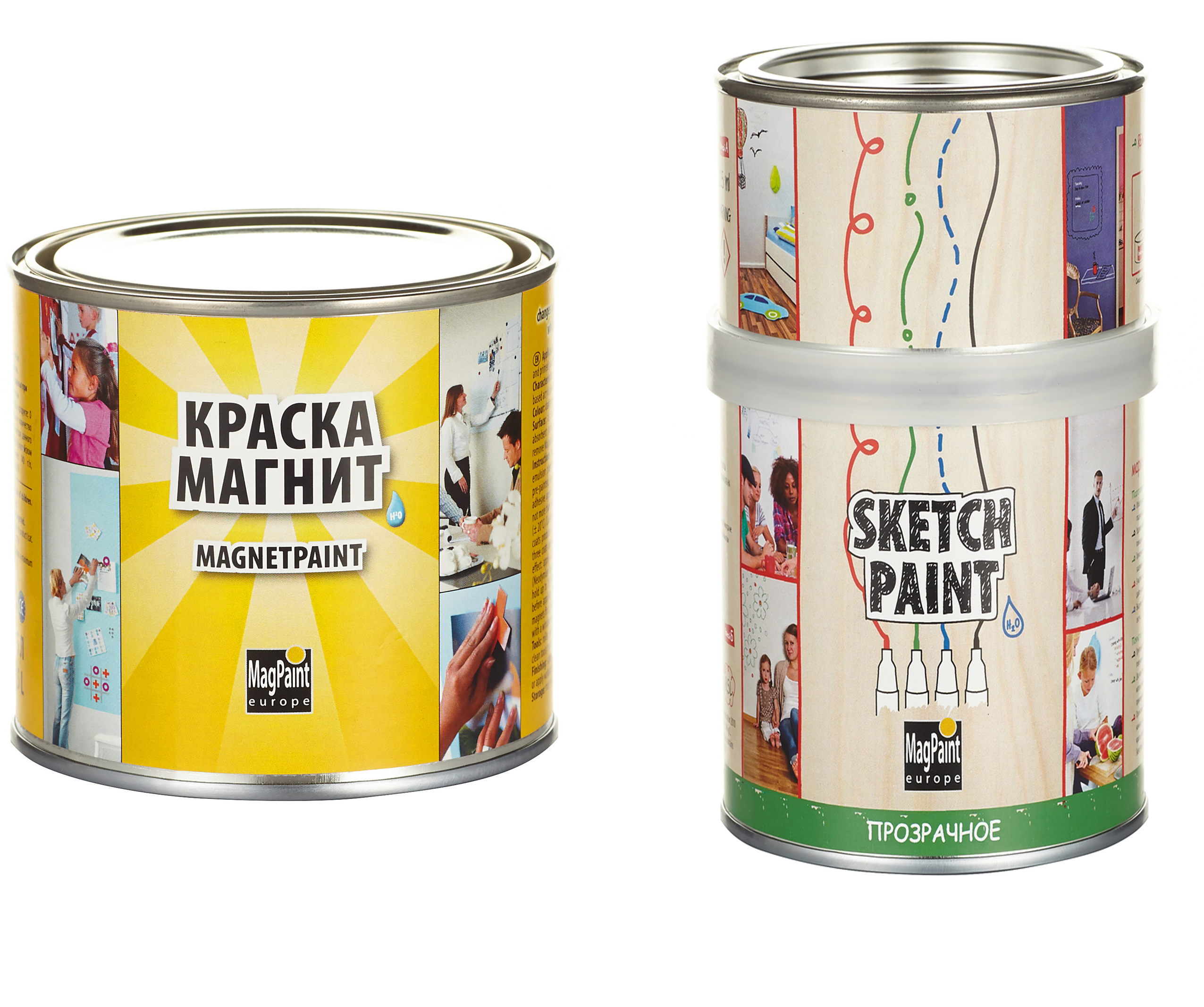 Набор магнитно-маркерной краски MagPaint для покрытия стены 1 кв. м. (прозрачный матовый)