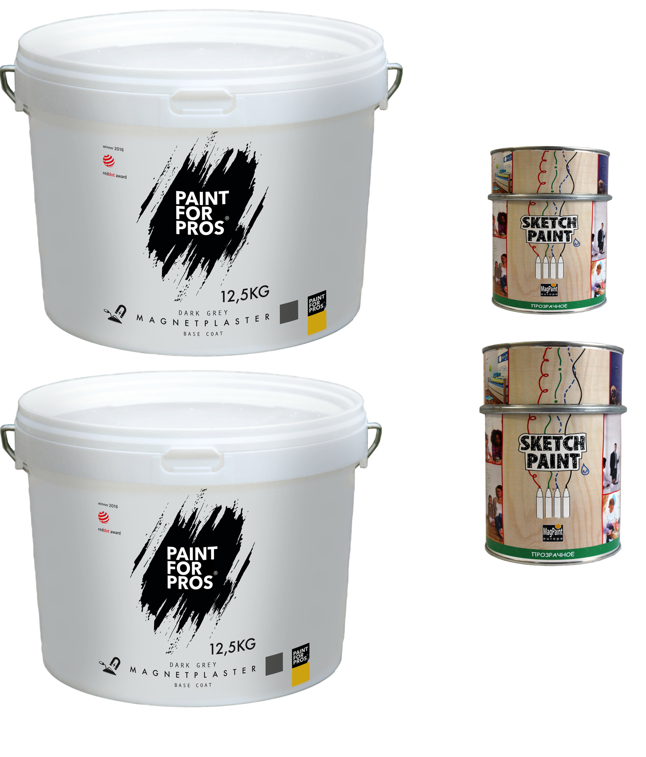 Штукатурка и маркерная краска на 10 кв. м. (прозрач. матов.)