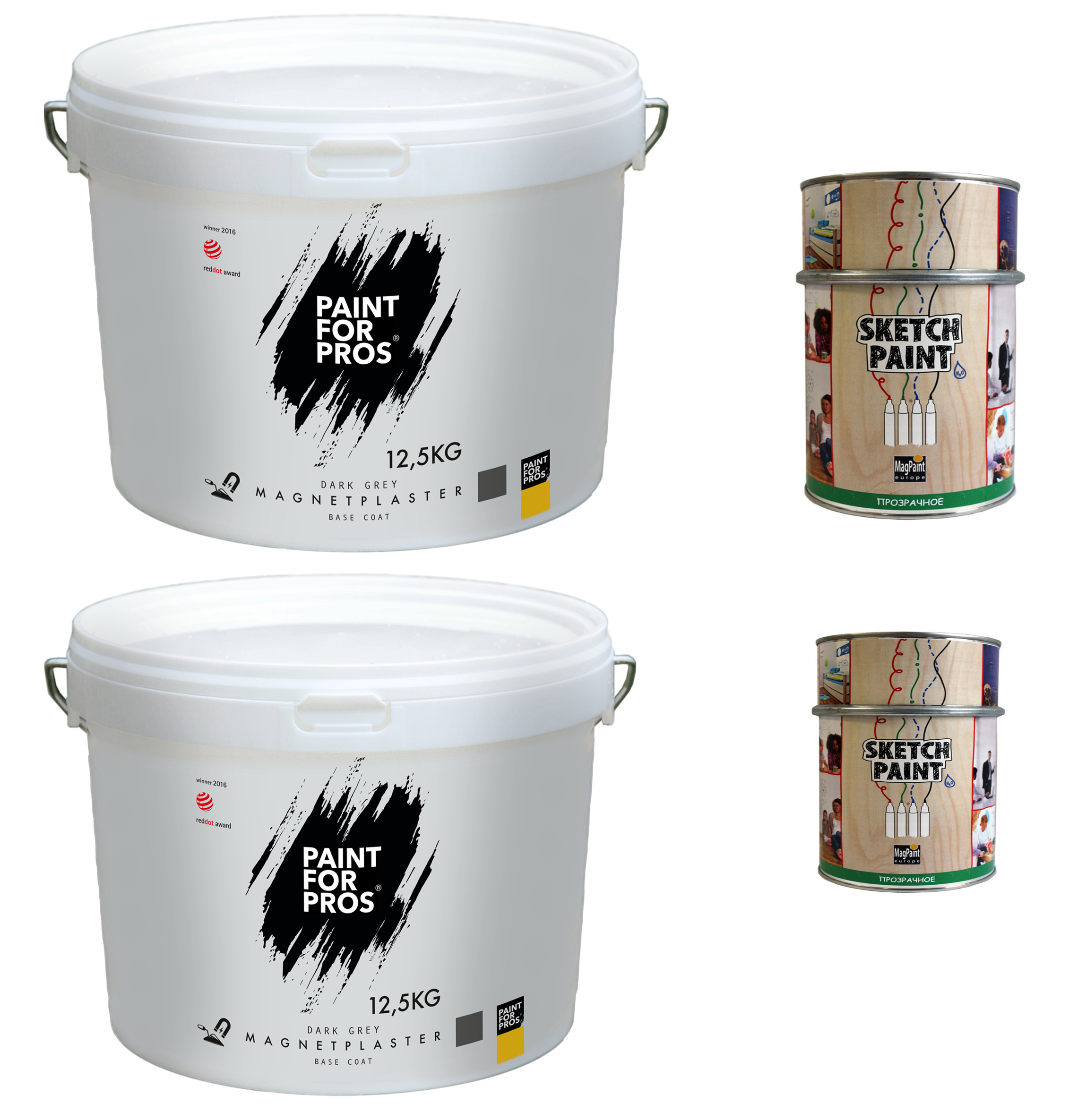 Штукатурка и маркерная краска на 9 кв. м. (прозрач. матов.)