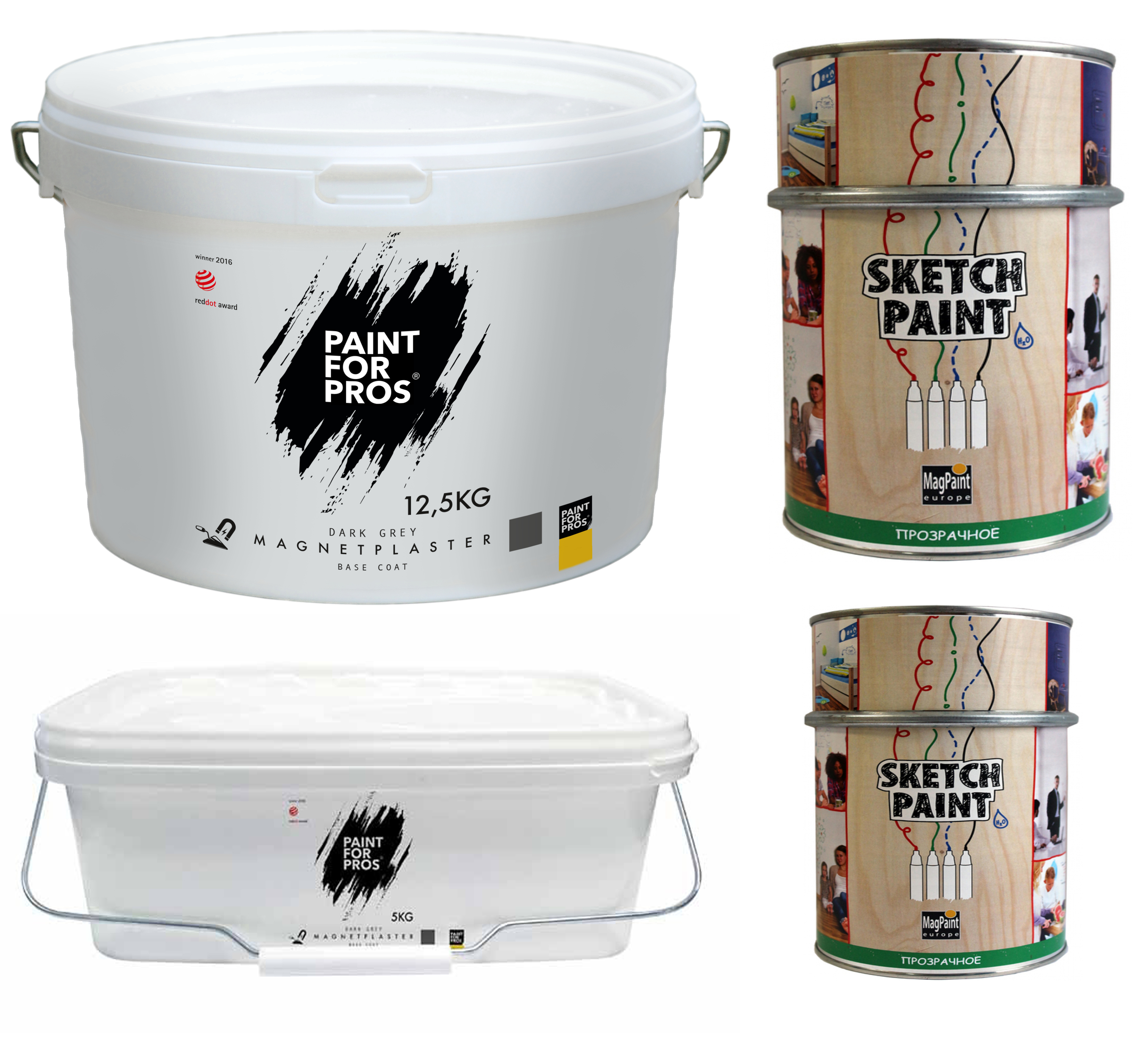 Штукатурка и маркерная краска на 7 кв. м. (прозрач. глянец)