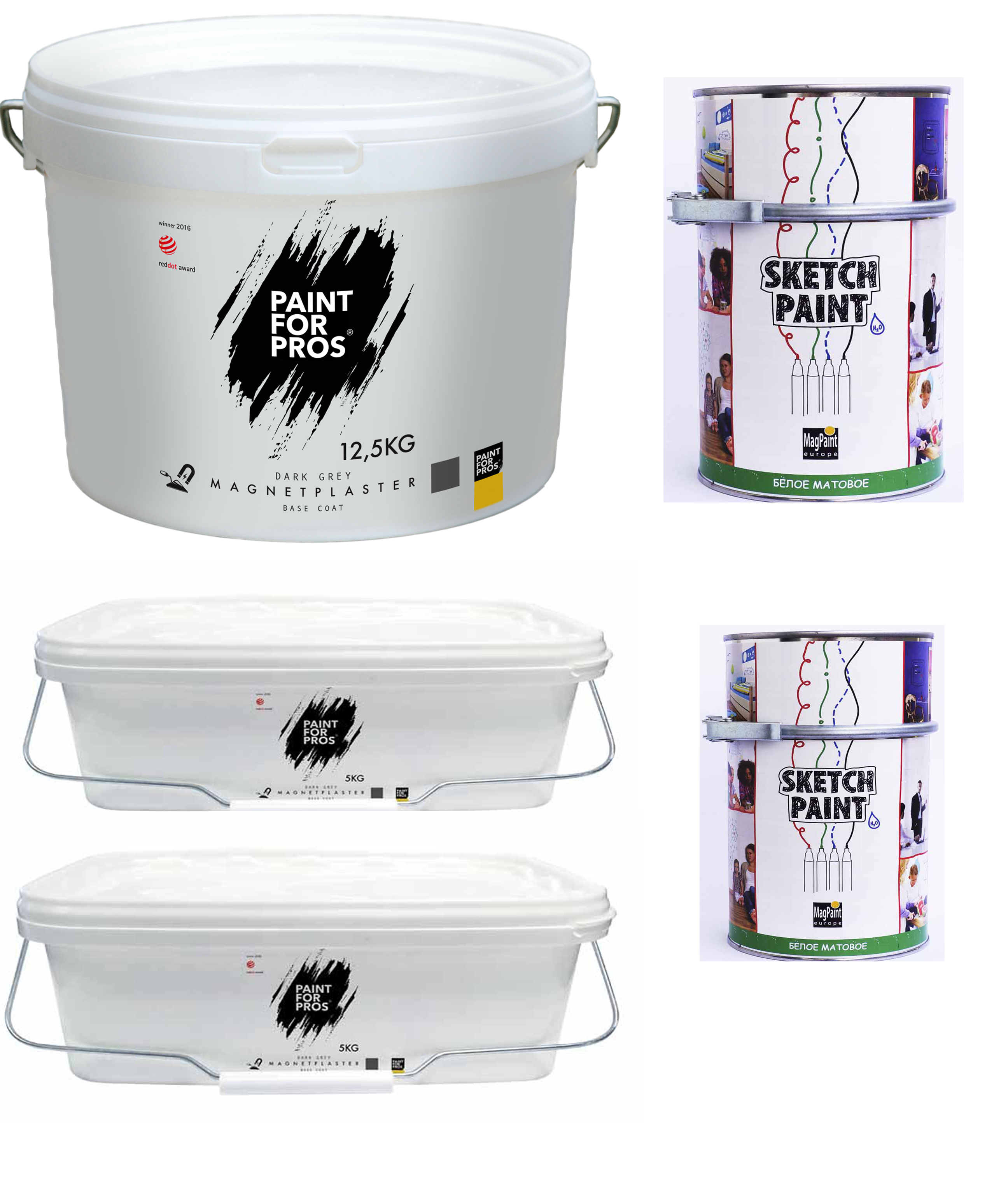 Штукатурка и маркерная краска на 8 кв. м. (белый матовый)