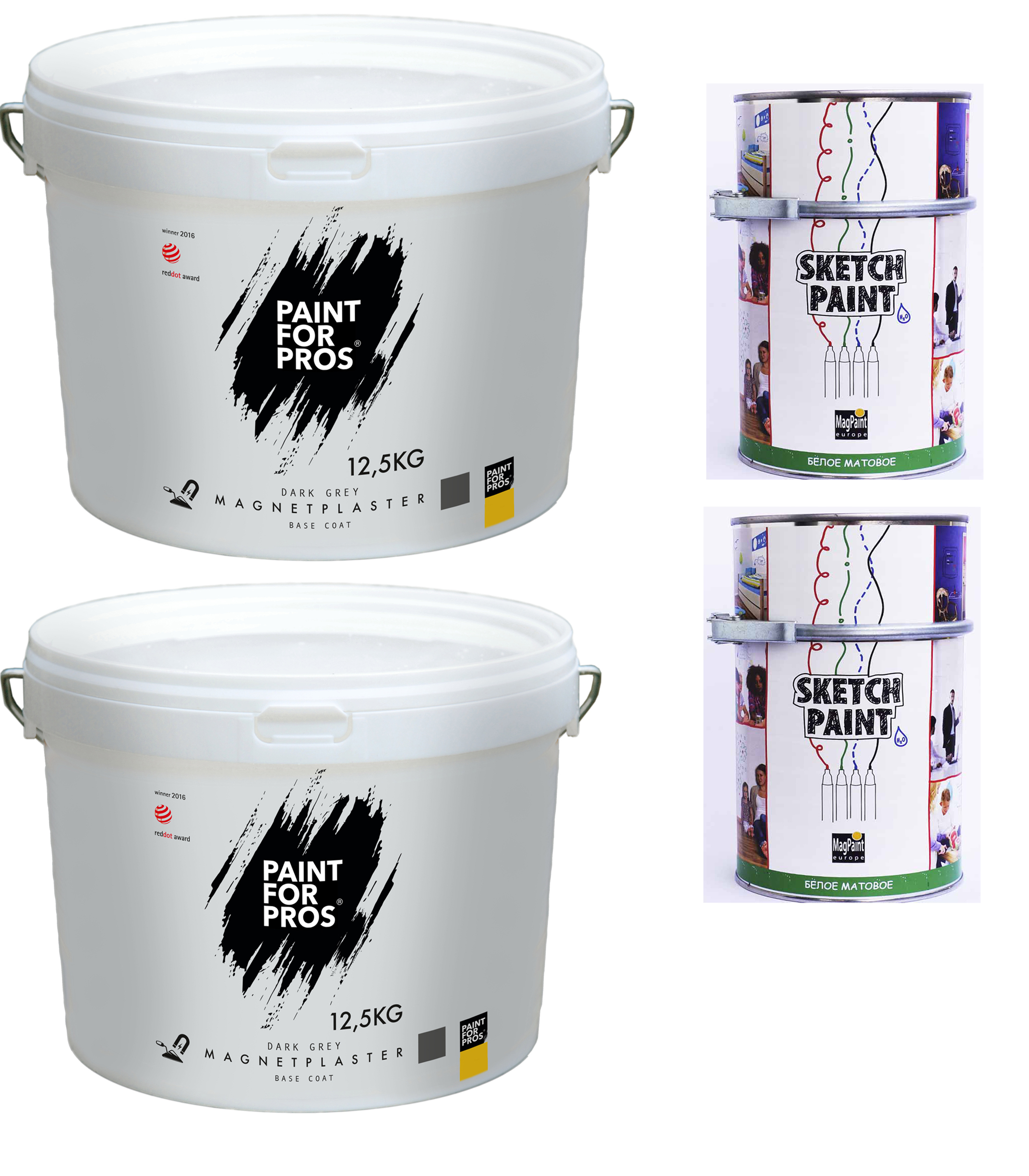 Штукатурка и маркерная краска на 10 кв. м. (белый матовый)