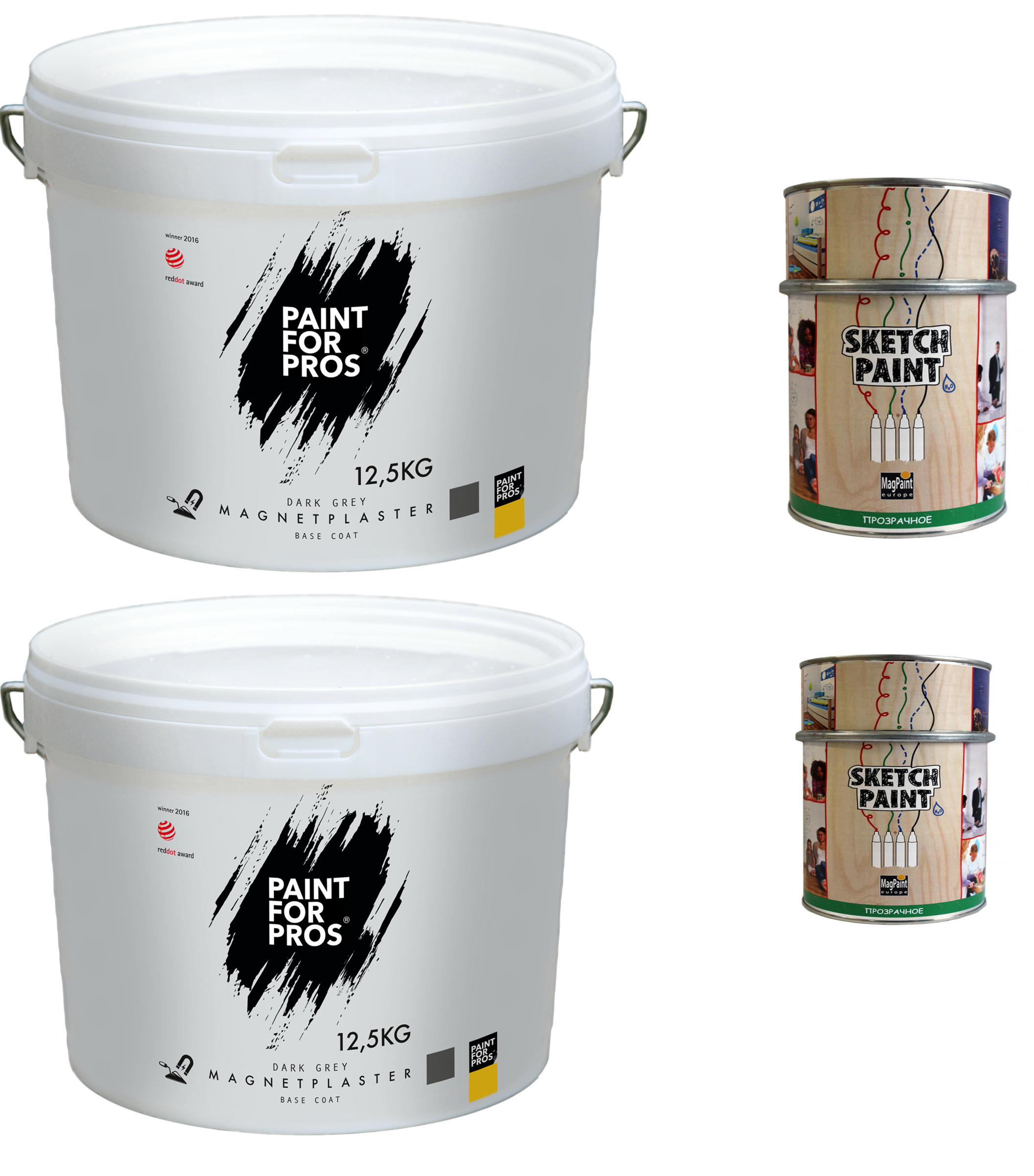 Штукатурка и маркерная краска на 9 кв. м. (прозрач. глянец)