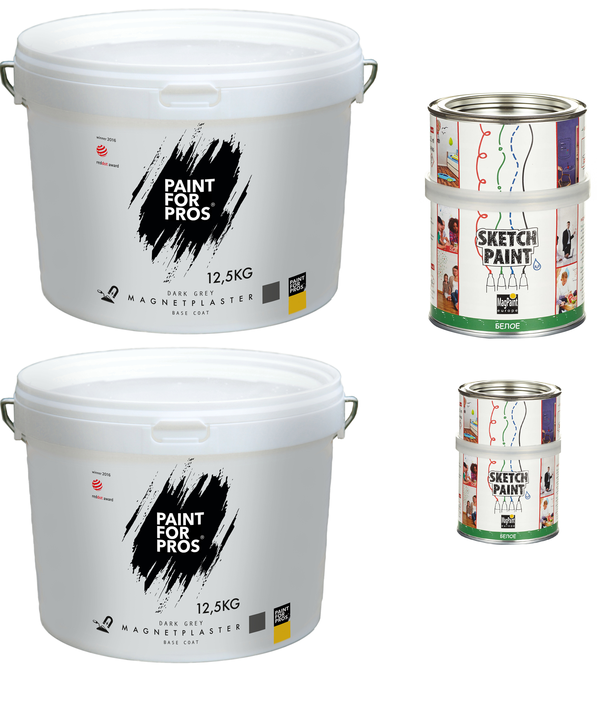 Штукатурка и маркерная краска на 9 кв. м. (белый глянец)