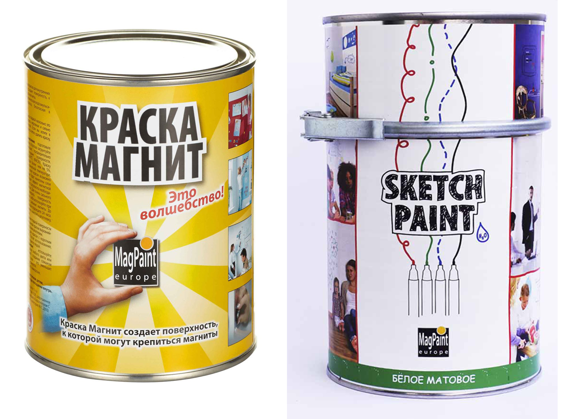 Набор магнитно-маркерной краски MagPaint для покрытия стены 2 кв. м. (белый матовый)