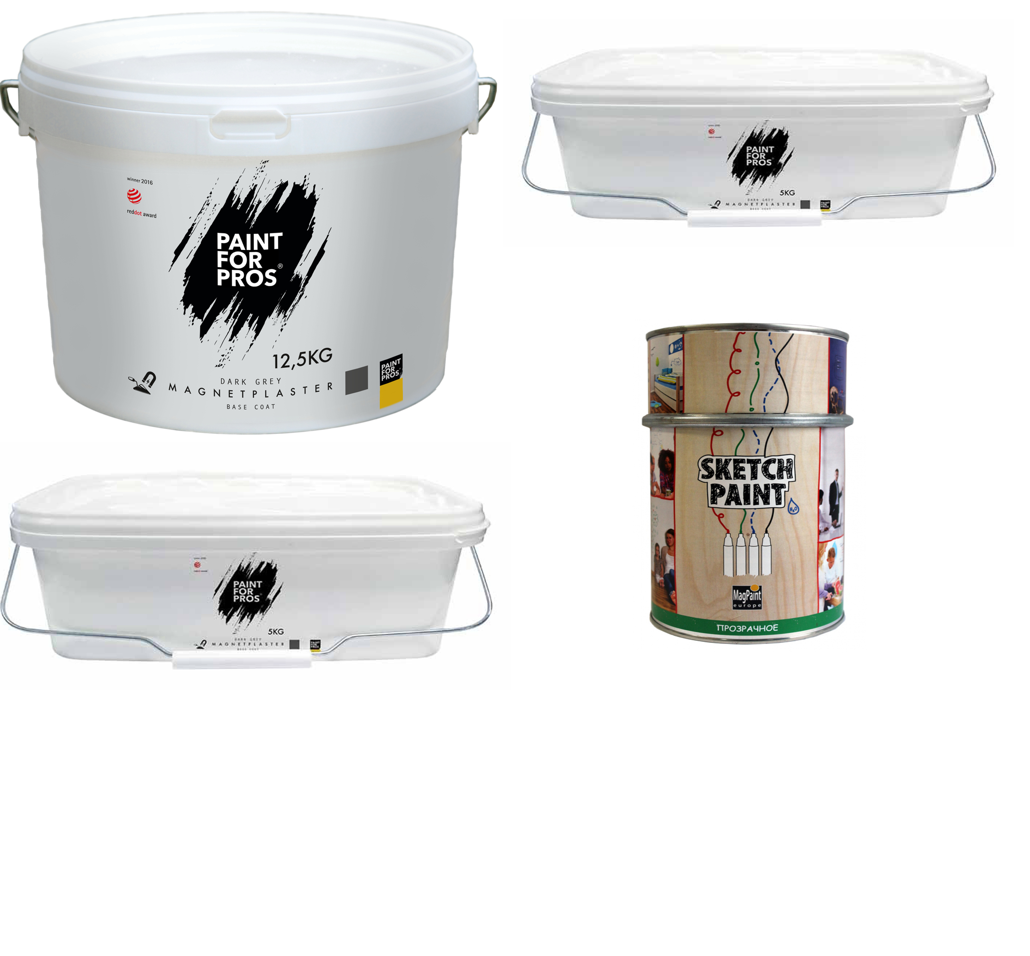 Штукатурка и маркерная краска на 8 кв. м. (прозрач. матов.)