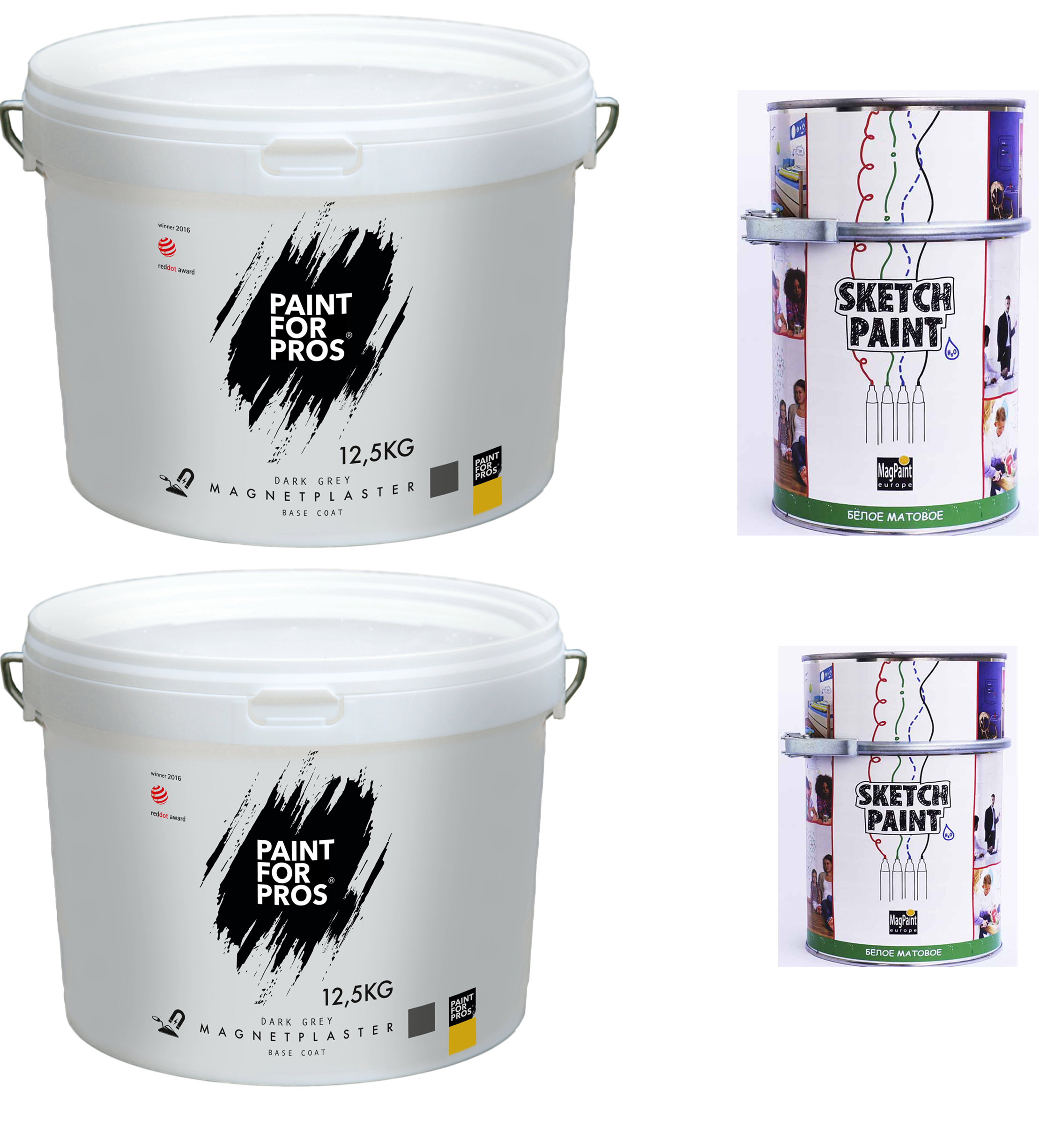 Штукатурка и маркерная краска на 9 кв. м. (белый матовый)