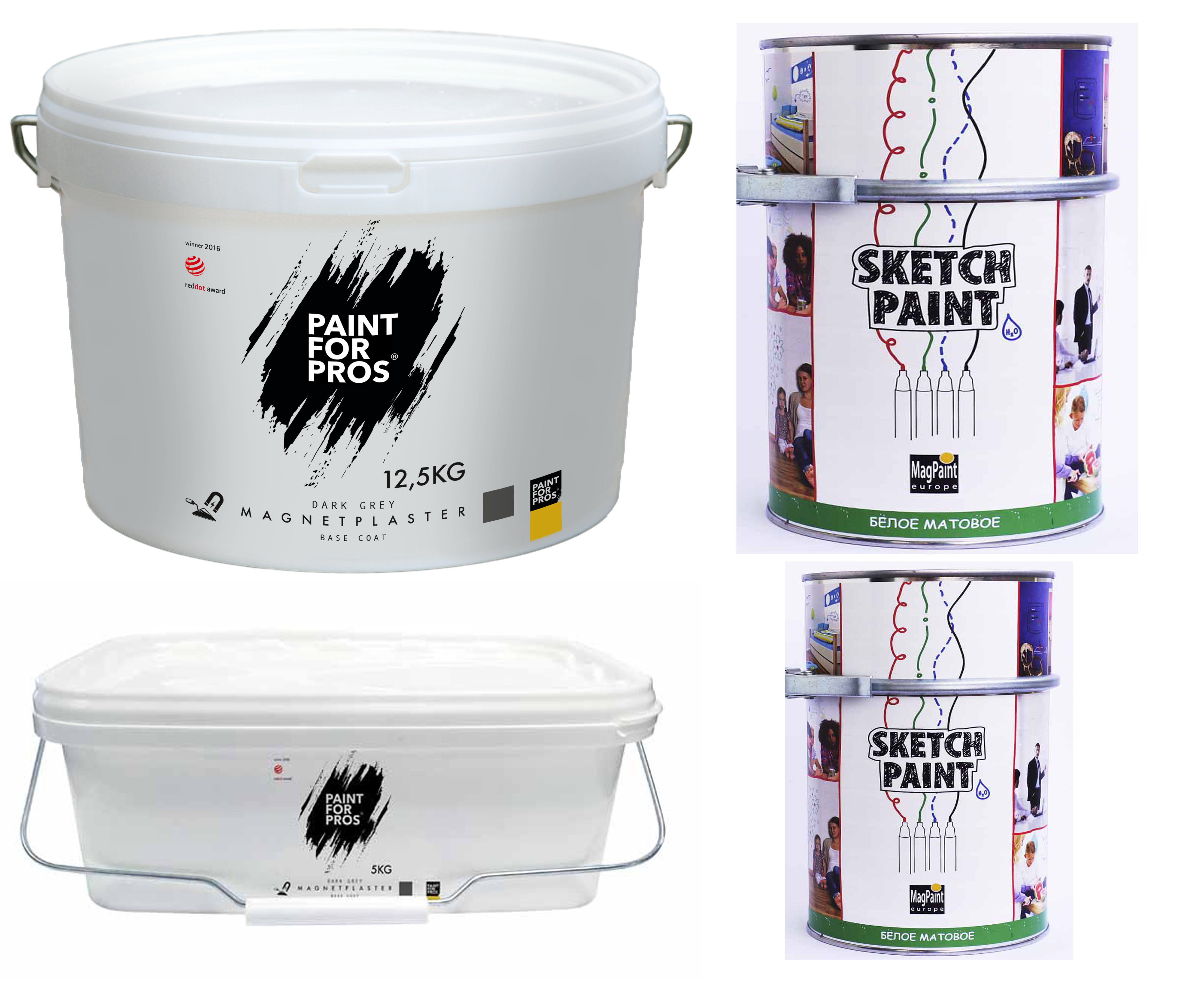 Штукатурка и маркерная краска на 7 кв. м. (белый матовый)